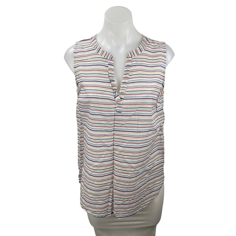 Gap Women's Multicolor Striped Sleeveless V Neck Tank Shirt Blouse Top Size S